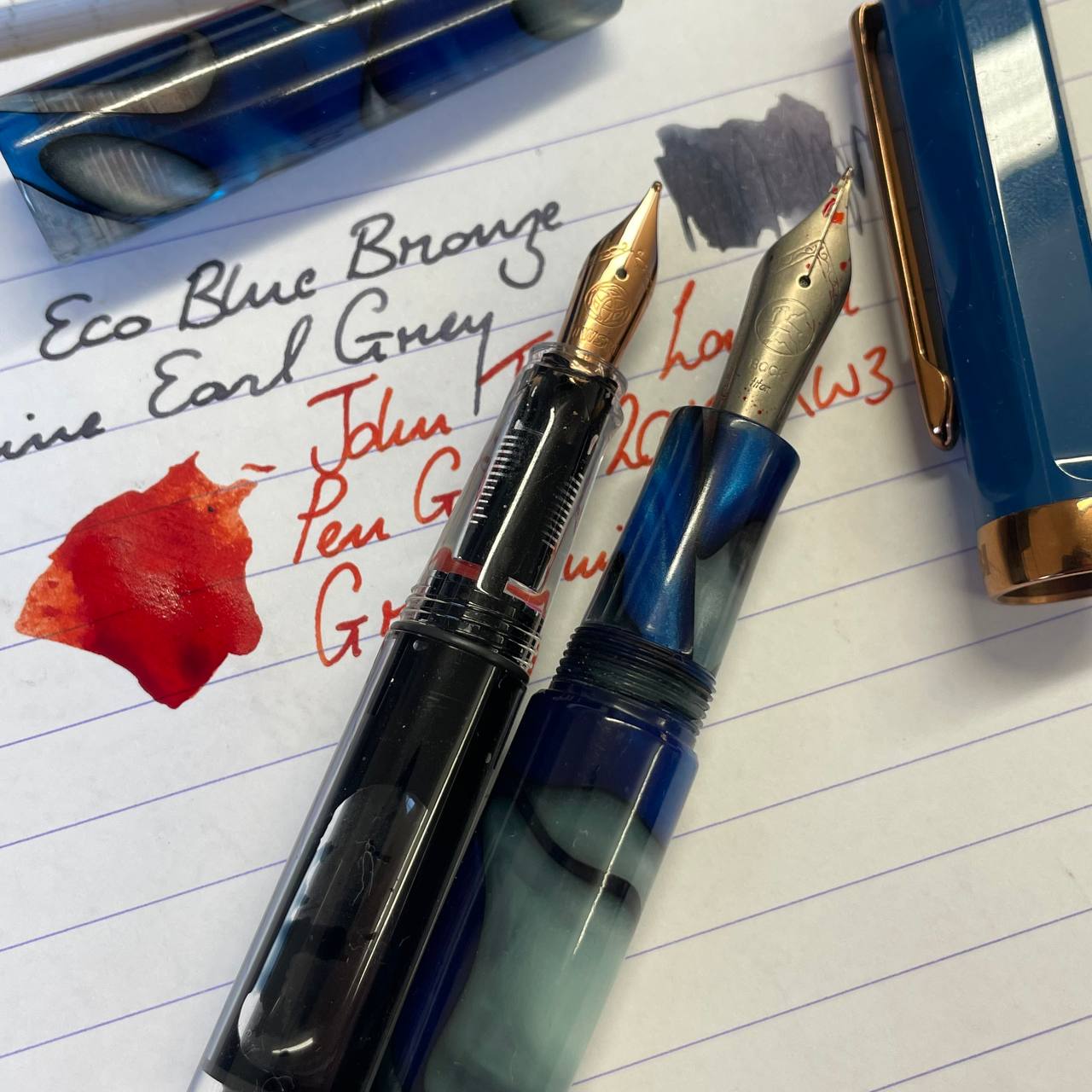 Close up of currently inked pens