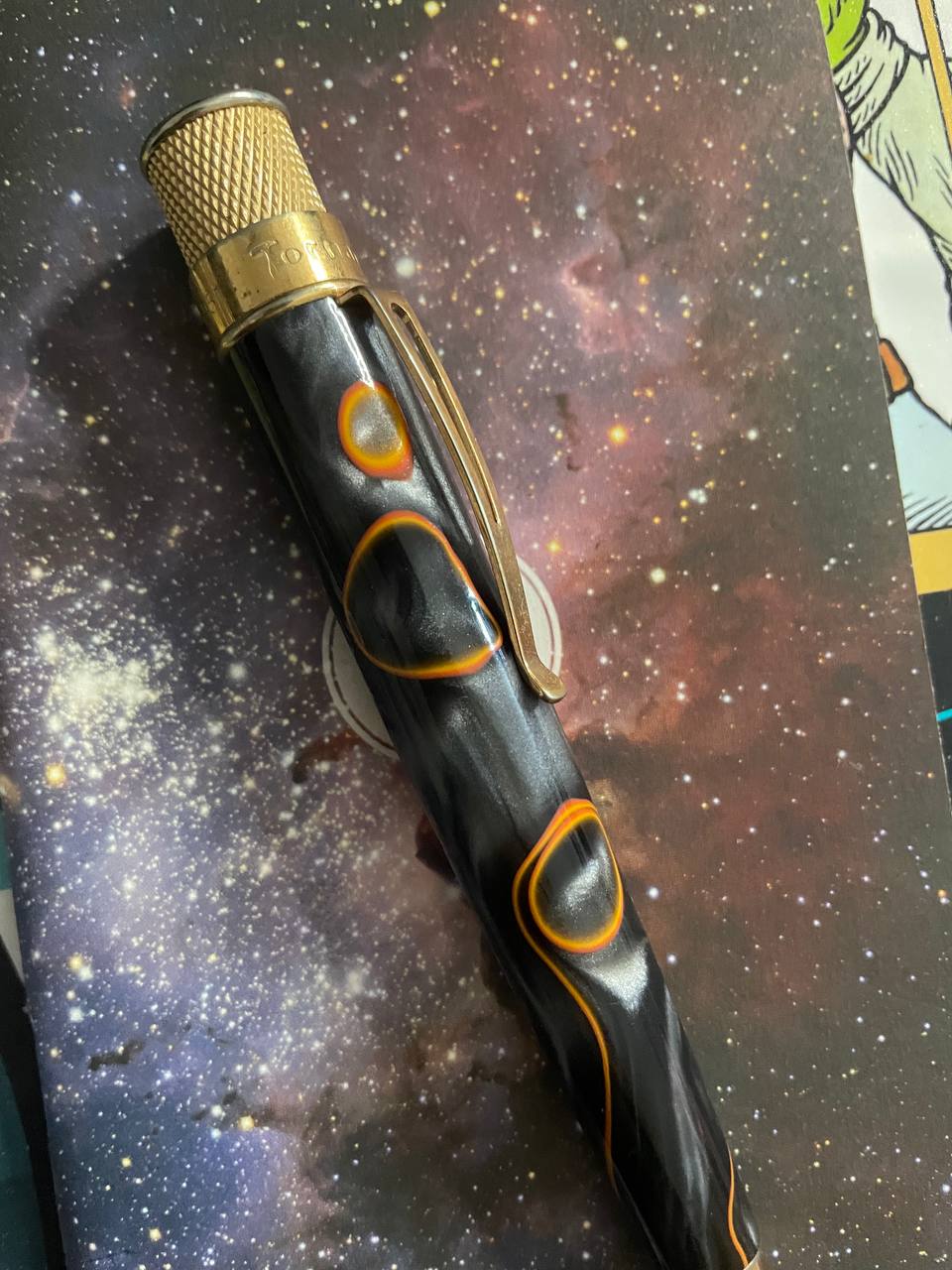Retro 51 Big Lava rollerball with Word pocket notebook galaxy