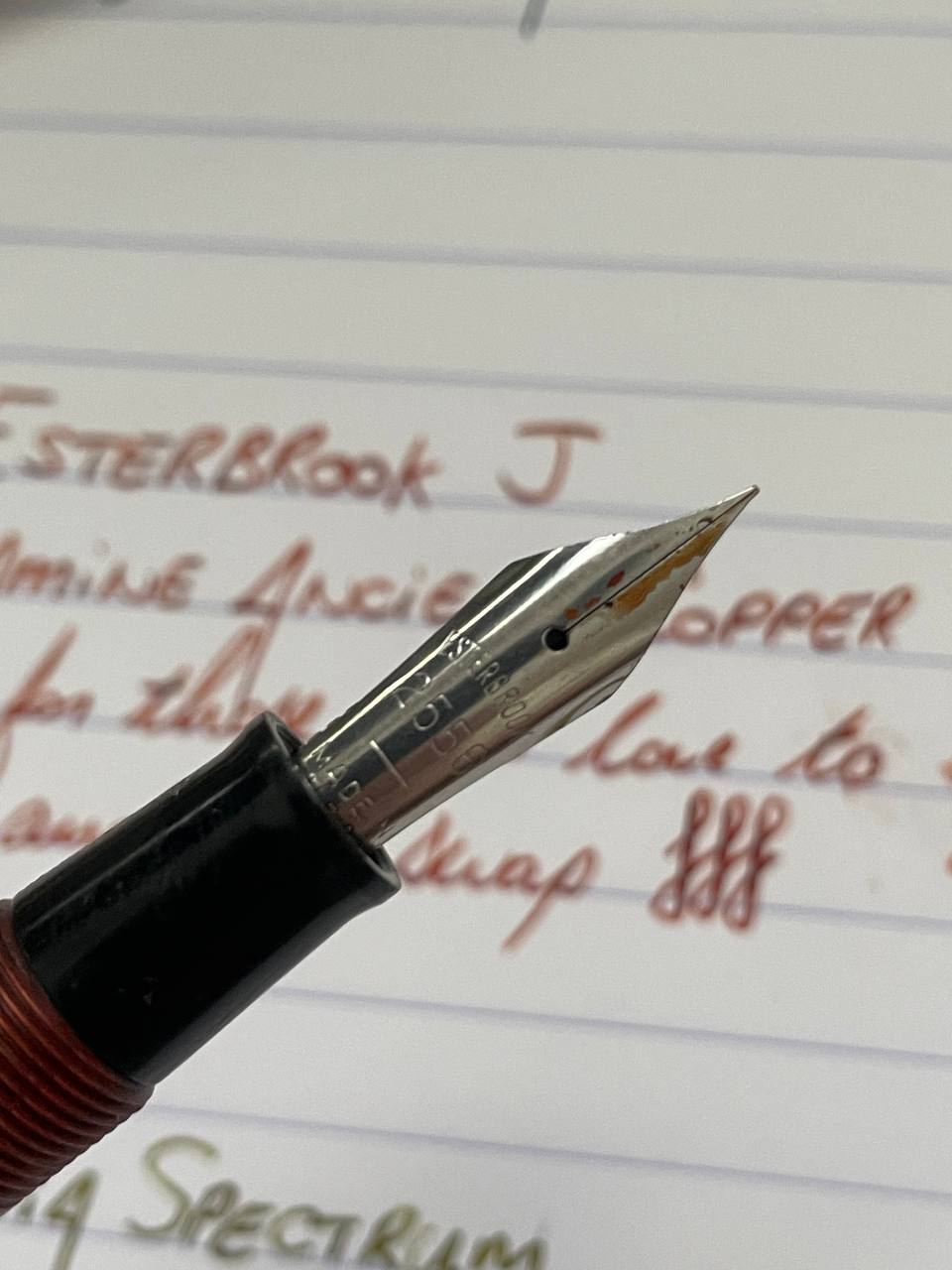 Close up of the Esterbrook J nib 2556
