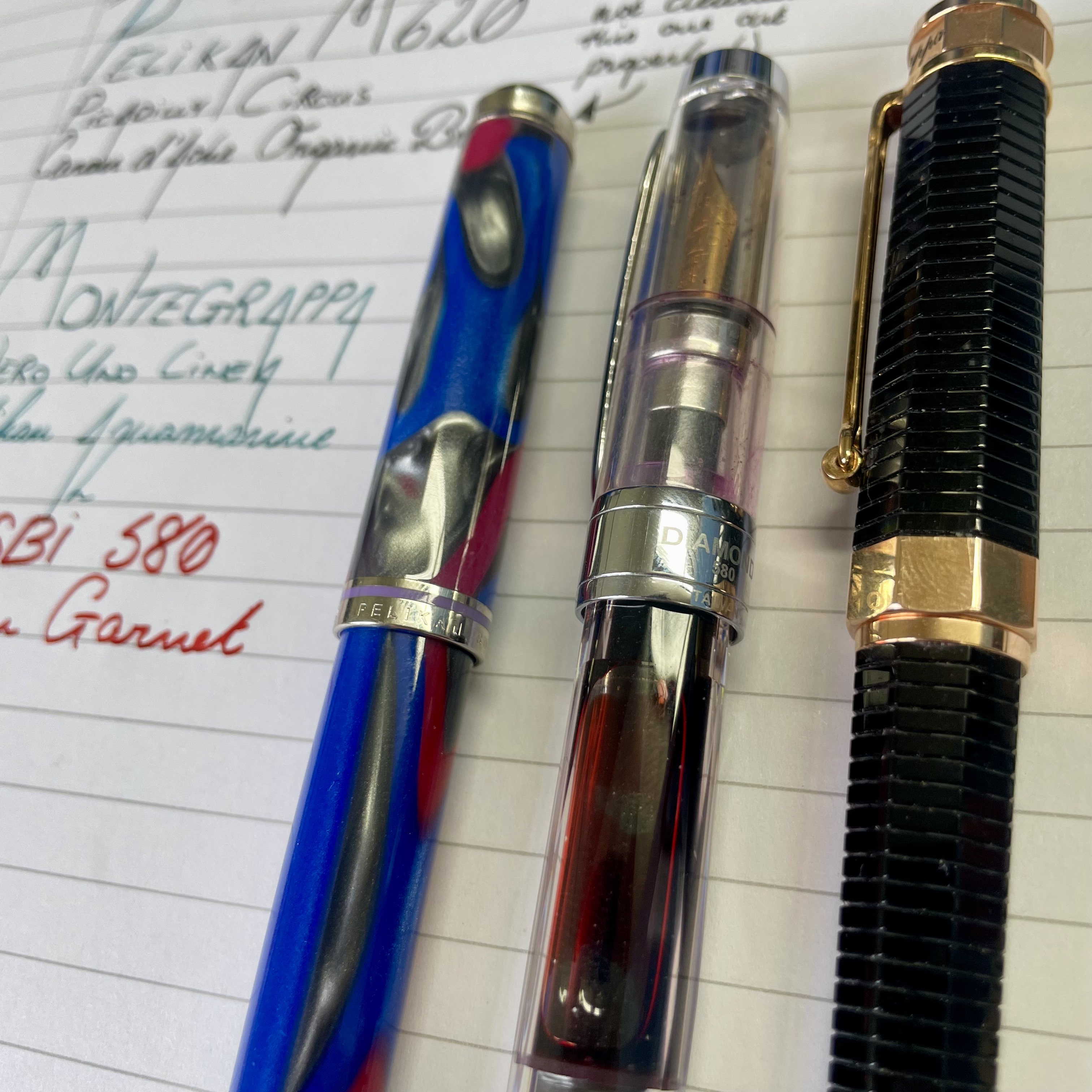 The pens up close